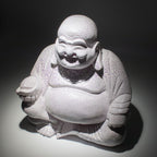 Laughing Buddha Lamp Lavender Crackle - Round Stand