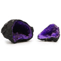 Coloured Calsite Geodes - Black Rock - Purple