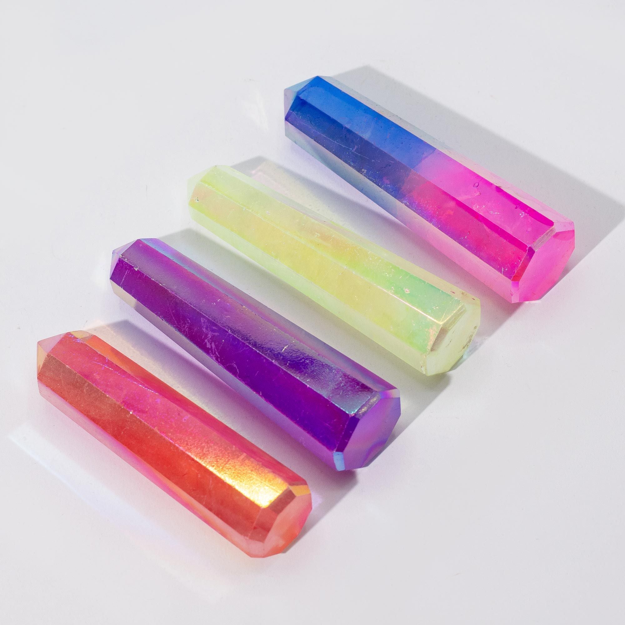 Gemstone Obelisk Point approx 9cm - Aurura Crystal Quartz - Purple
