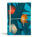 Lokta Bold Floral Notebook – Large (21x15cm) – 45 Leaves – Includes Bookmark – Midnight Blue