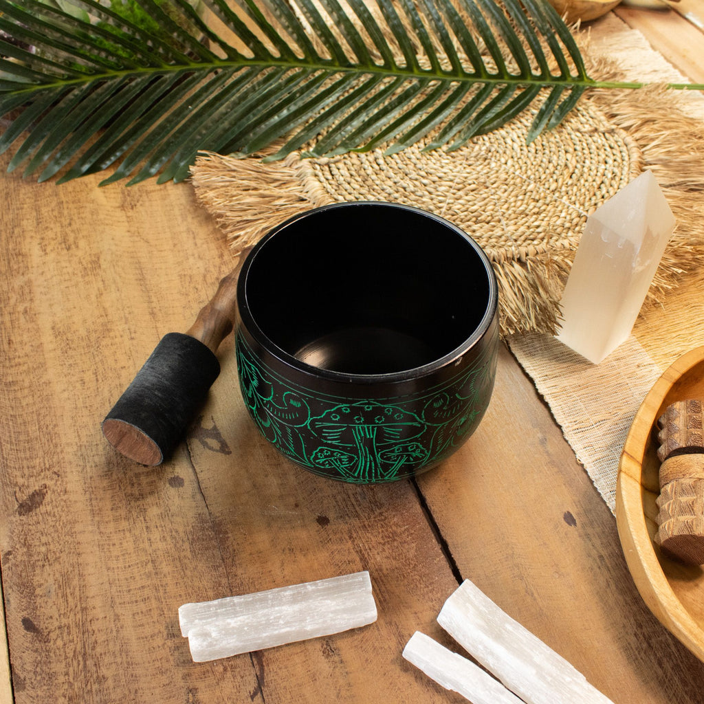 Cauldron Singing Bowl - Magic Mushroom - Green (15cm)
