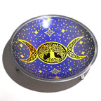 Triple Leg  Enamelled Offering Plate - Purple Triple Moon