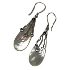 Shell & Silver Earrings - Three Hearts - MOP