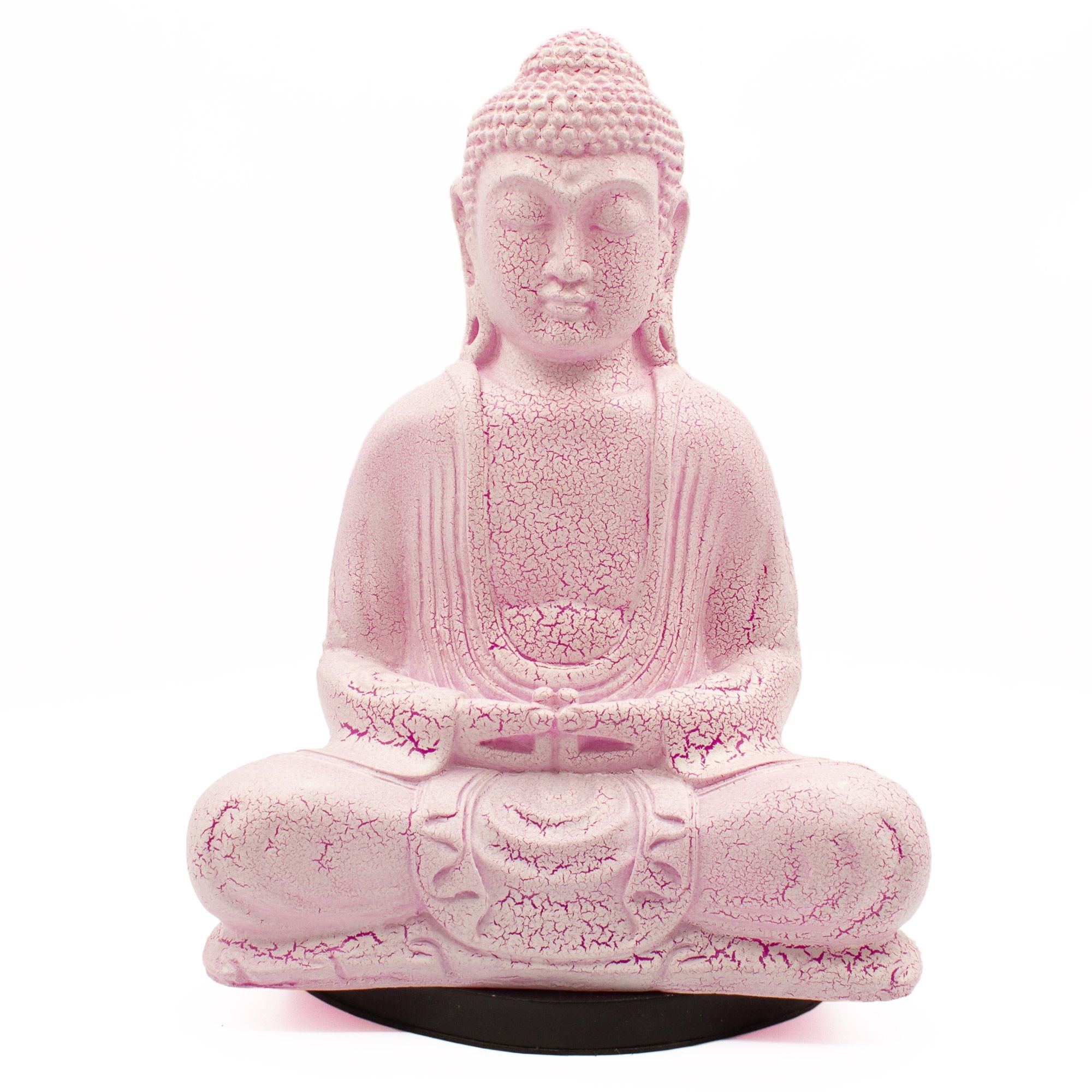 Meditation Buddha Lamp Cherry Crackle - Oval Stand