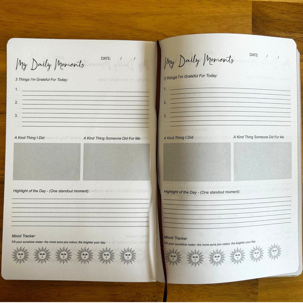 Ivory Gratitude Journal with Gold Lining - 120 pages - My Days are Full of Sun