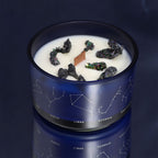 Zodiac Crystal Candle with Gemstone Bracelet - Aquarious
