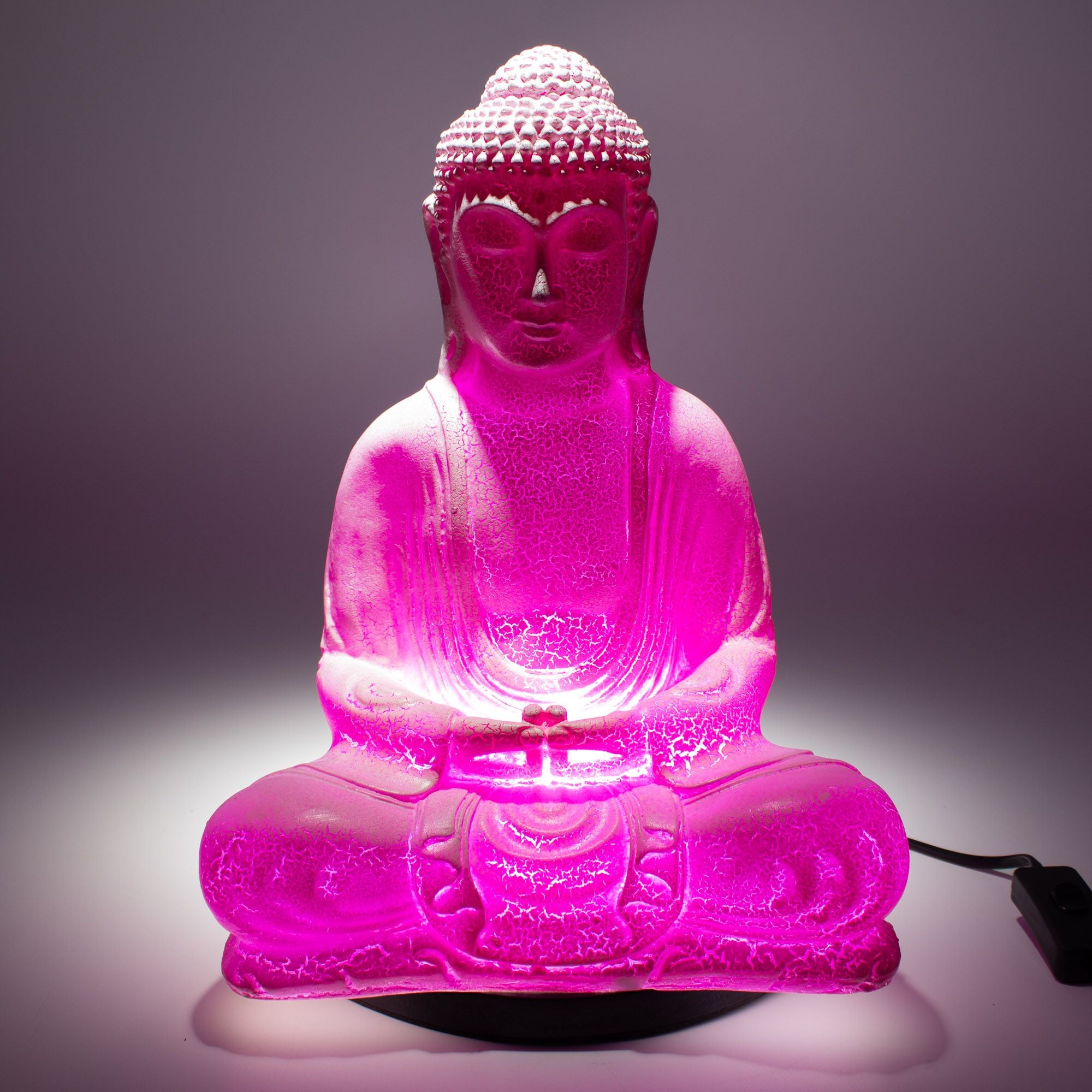 Meditation Buddha Lamp Cherry Crackle - Oval Stand