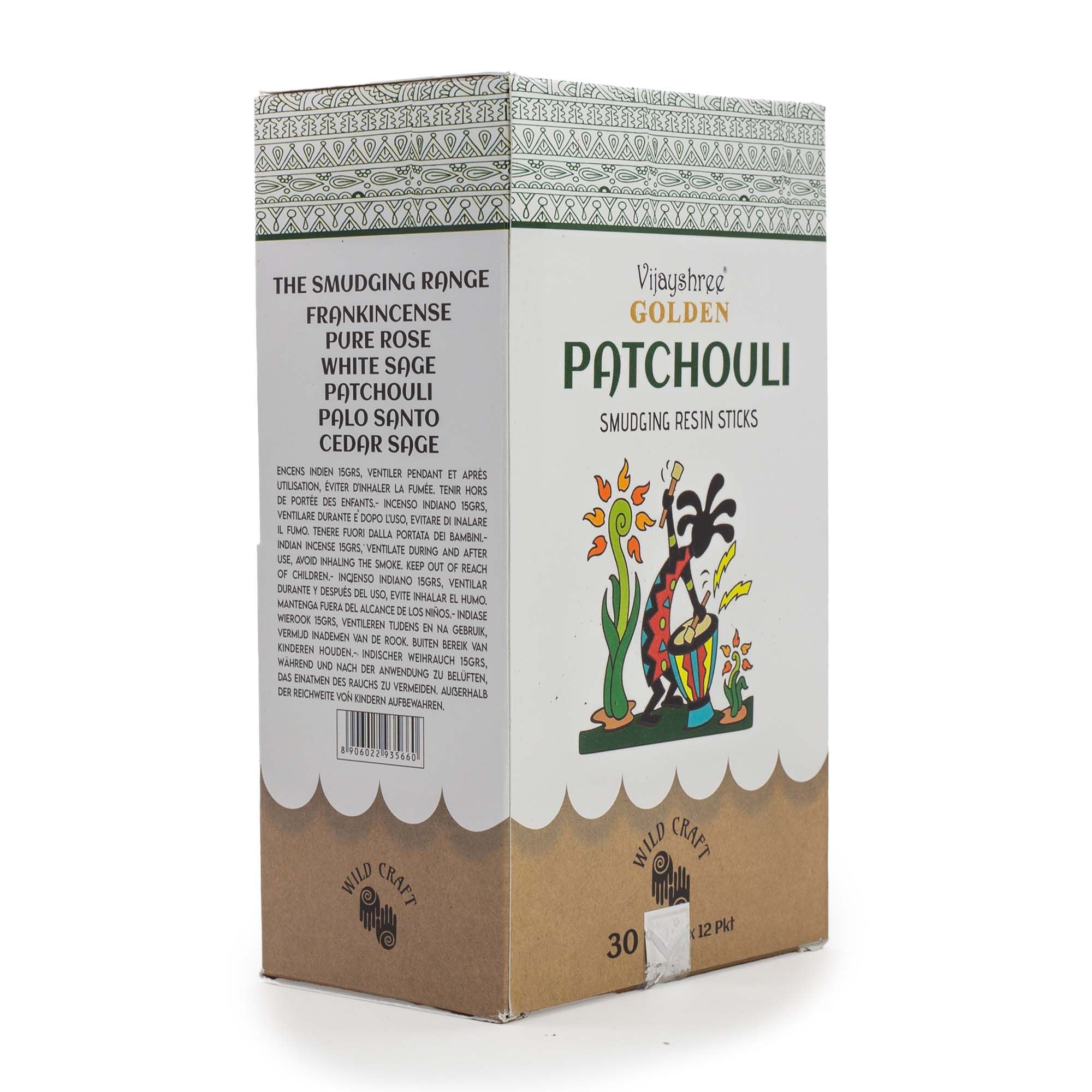 Golden Patchouli Smudging Resin Sticks – 30g
