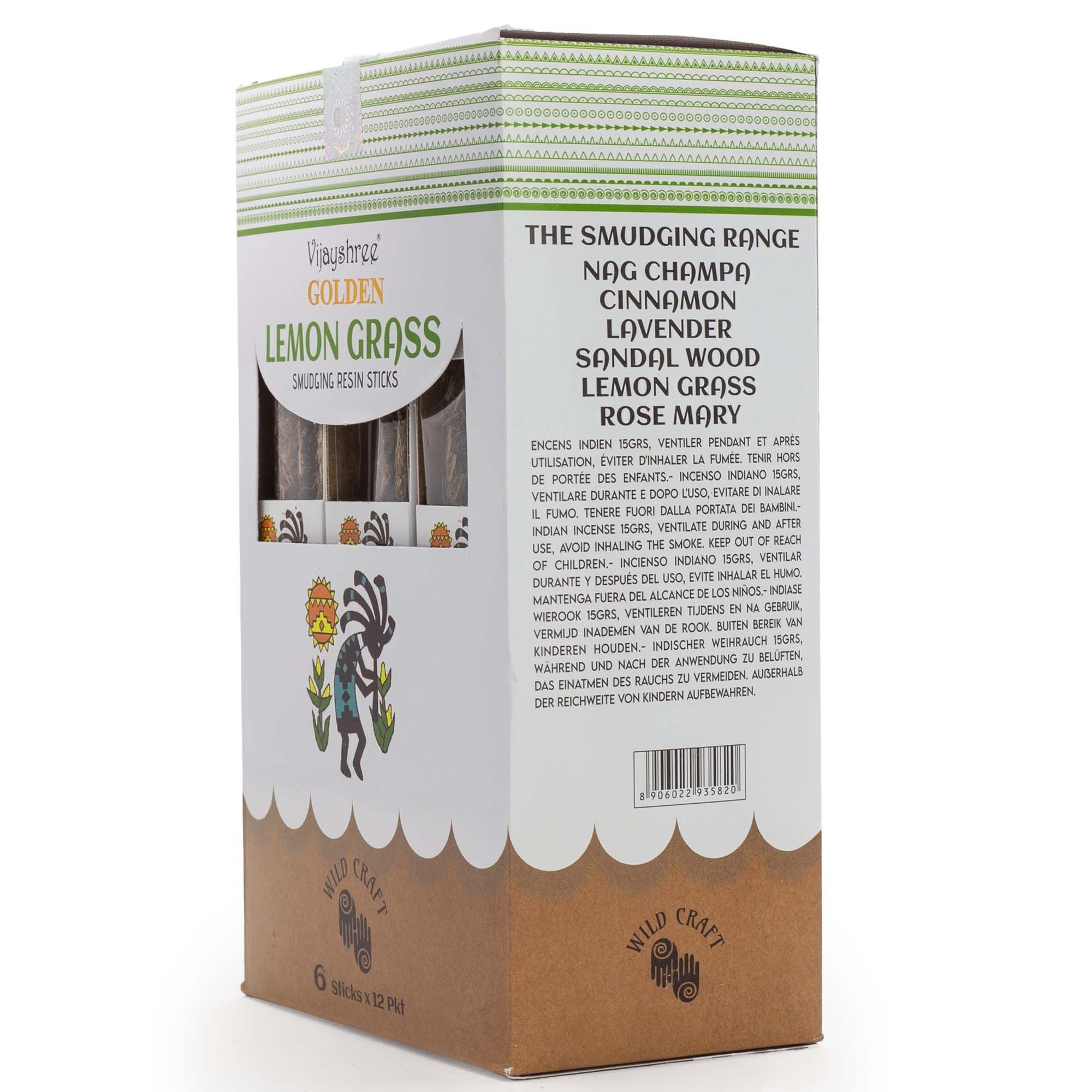 Golden Lemon Grass Smudging Resin Sticks - 30g