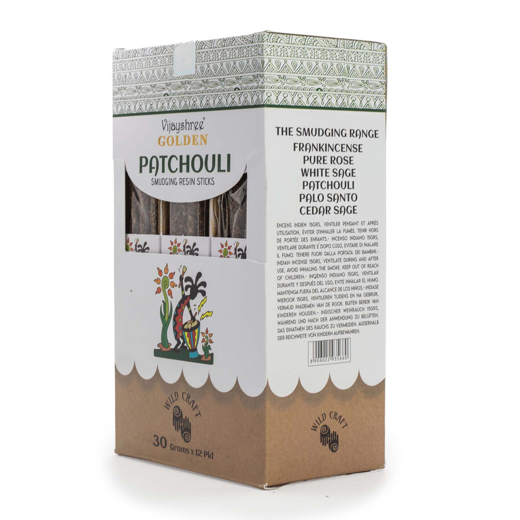 Golden Patchouli Smudging Resin Sticks – 30g