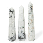 Gemstone Six Face Obelisk Point approx 17cm - Rainbow Moonstone
