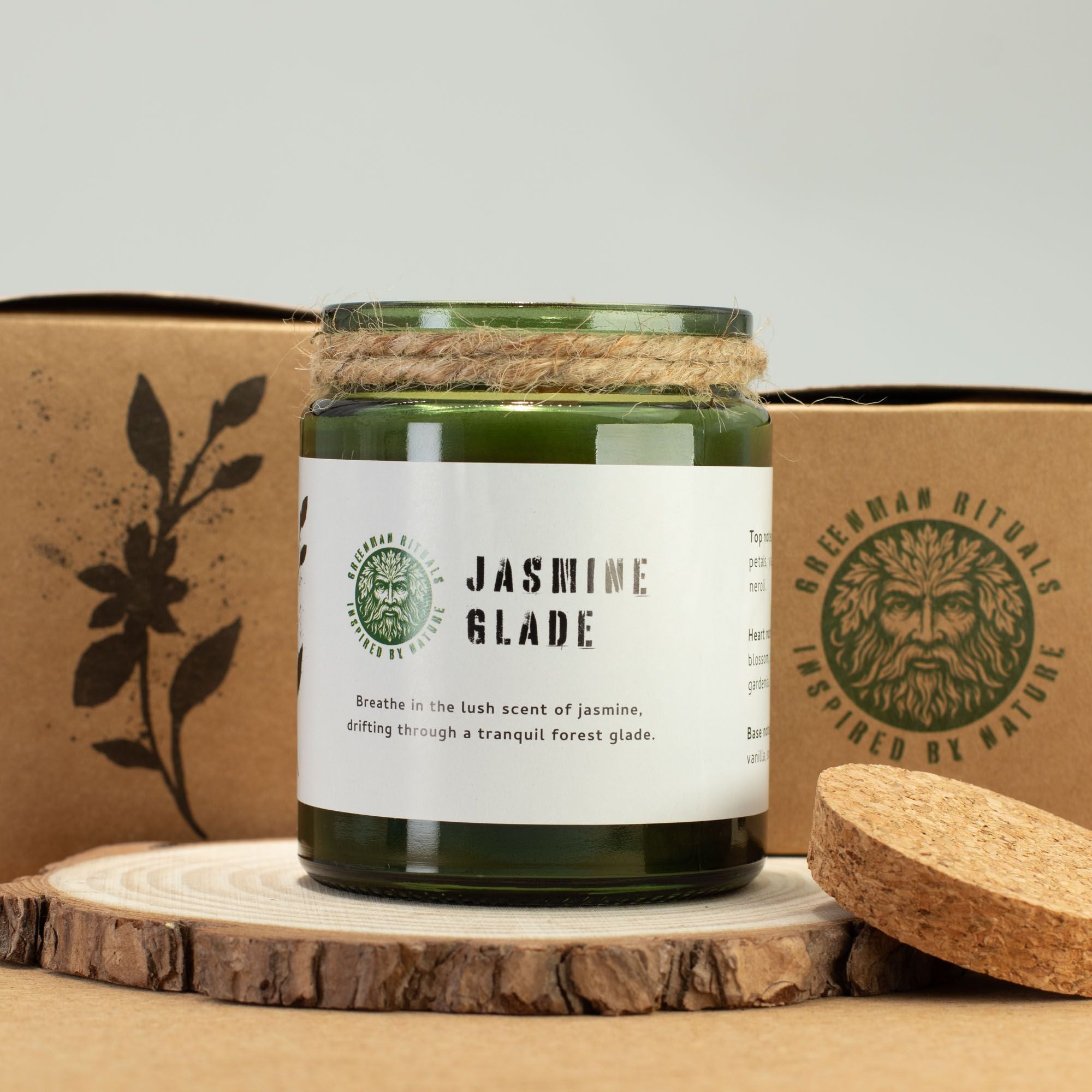 Greenman Woodwick Soy Candle - Jasmine Glade
