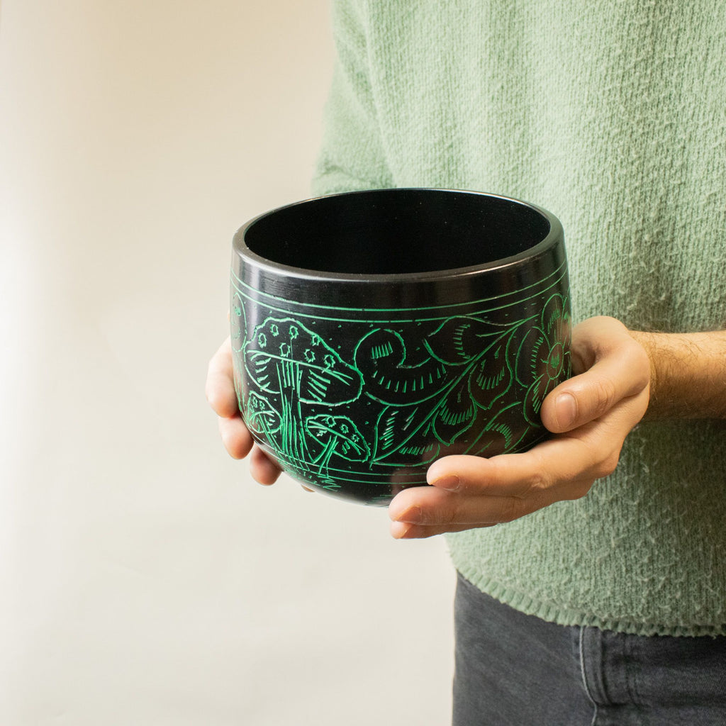 Cauldron Singing Bowl - Magic Mushroom - Green (15cm)