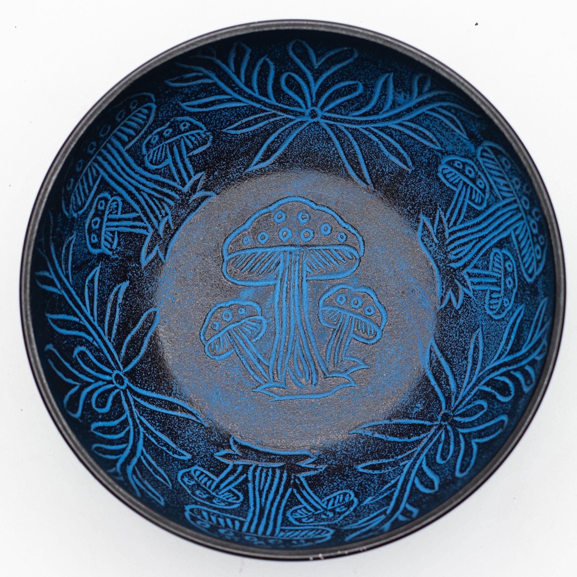 Aluminum Singing Bowl - Magic Mushroom - Blue (20cm)