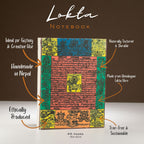 Lokta Traditional Prayer Flag Notebook – Medium (15x12cm) – 45 Leaves – Natural