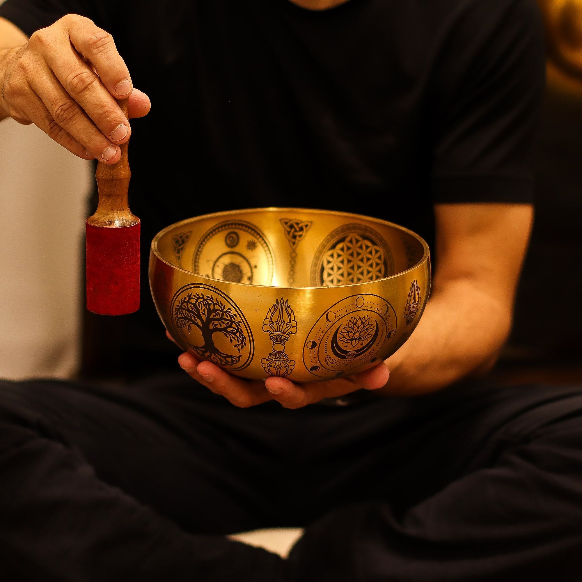 Pure Brass Etched Buddha - Set of 4 - Approx 3.85kg