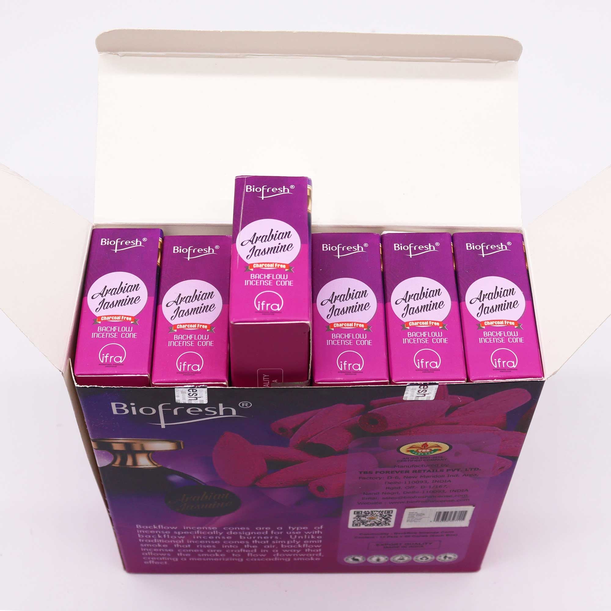 Biofresh Backflow Incense Cones - Arabian Jasmine