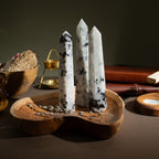 Gemstone Six Face Obelisk Point approx 17cm - Rainbow Moonstone