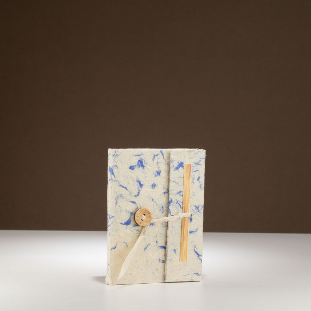 Lokta Mixed Blue Cotton Notebook – Mini (12x8cm) – 40 Leaves