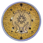 Triple Leg Enamelled Offering Plate - Hands & Sun