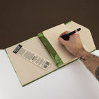Lokta Bold Floral Notebook – Large (21x15cm) – 45 Leaves – Includes Bookmark – Moss Green