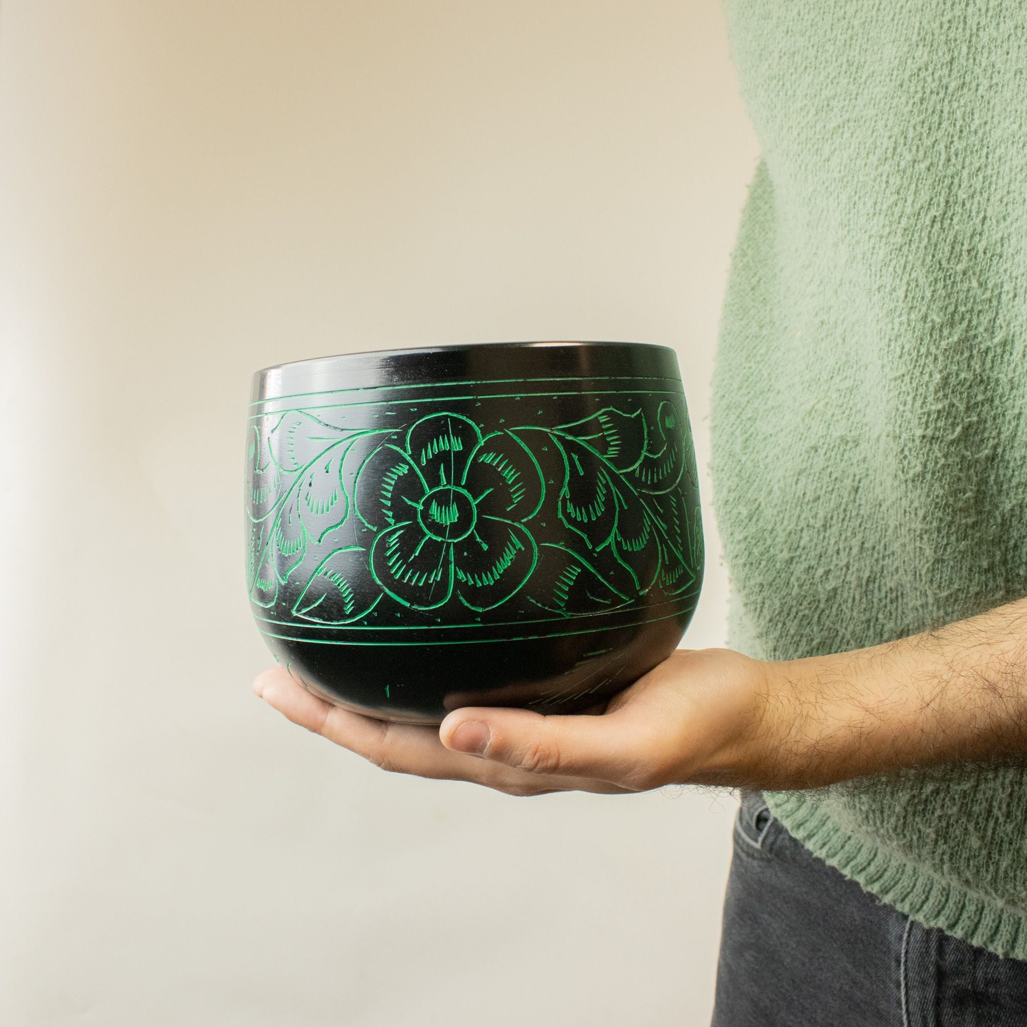 Cauldron Singing Bowl - Magic Mushroom - Green (15cm)