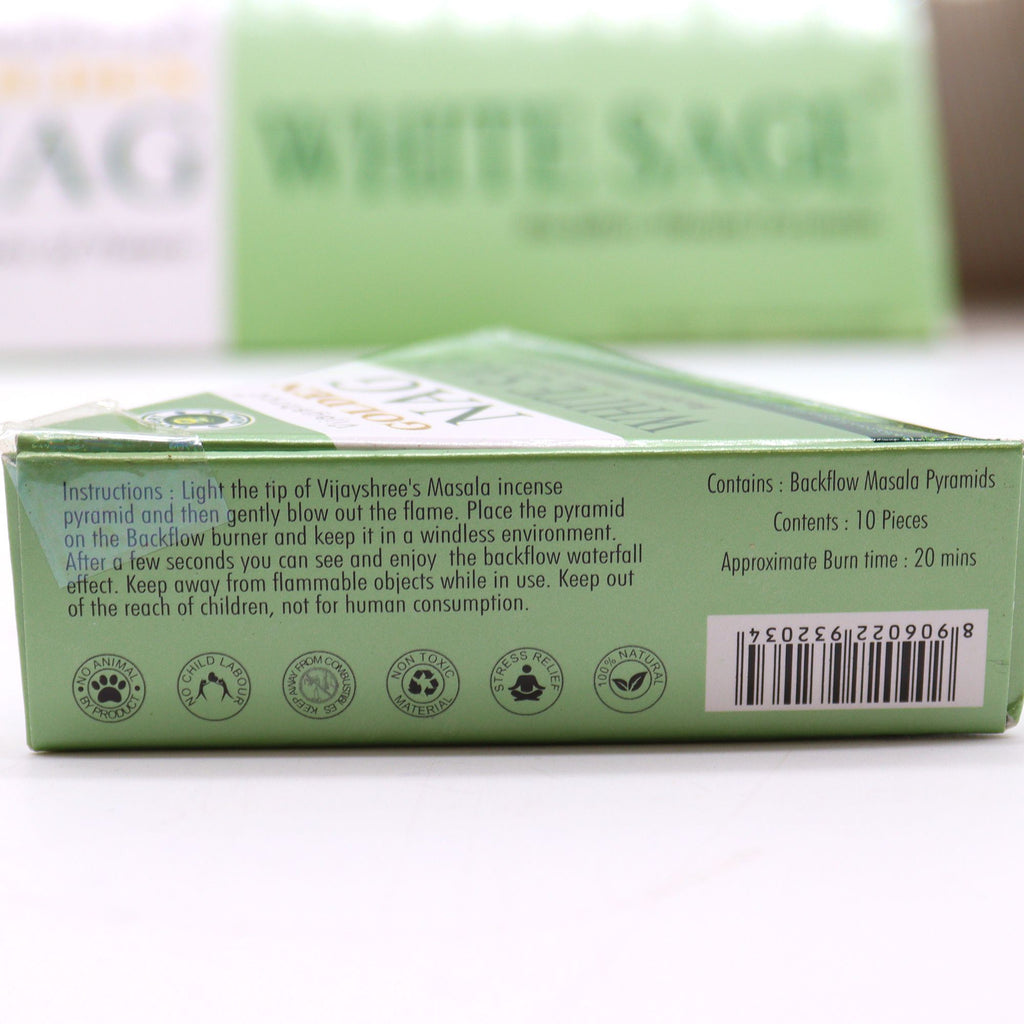 42g Jumbo Golden Nag - White Sage Backflow Incense Cones