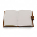 Leather Embossed Notebook – Tan Floral Pattern –  17.8×12.7 cm