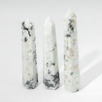 Gemstone Six Face Obelisk Point approx 17cm - Rainbow Moonstone
