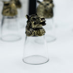 Gift Set of 12 Bottom Up Shot Glasses (25ml) - Forest & Mystical Creatures - Antique Bronze