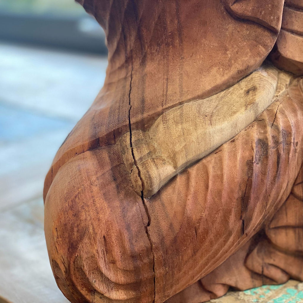 Hand Carved Buddha Statue - 80cm Welcome