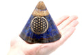 Orgonite Cone - Lapis Flower of Life - Suspended Quartz - 90 mm