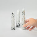 Gemstone Six Face Obelisk Point approx 17cm - Rainbow Moonstone