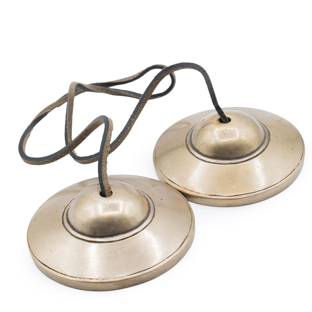 Premium Brass Tibetan Tingsha - Plain Traditional - approx 7.5cm (345gm)