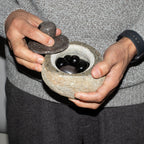 Natural Riverstone Grounding Pot -Medium (aprox 12x8cm)