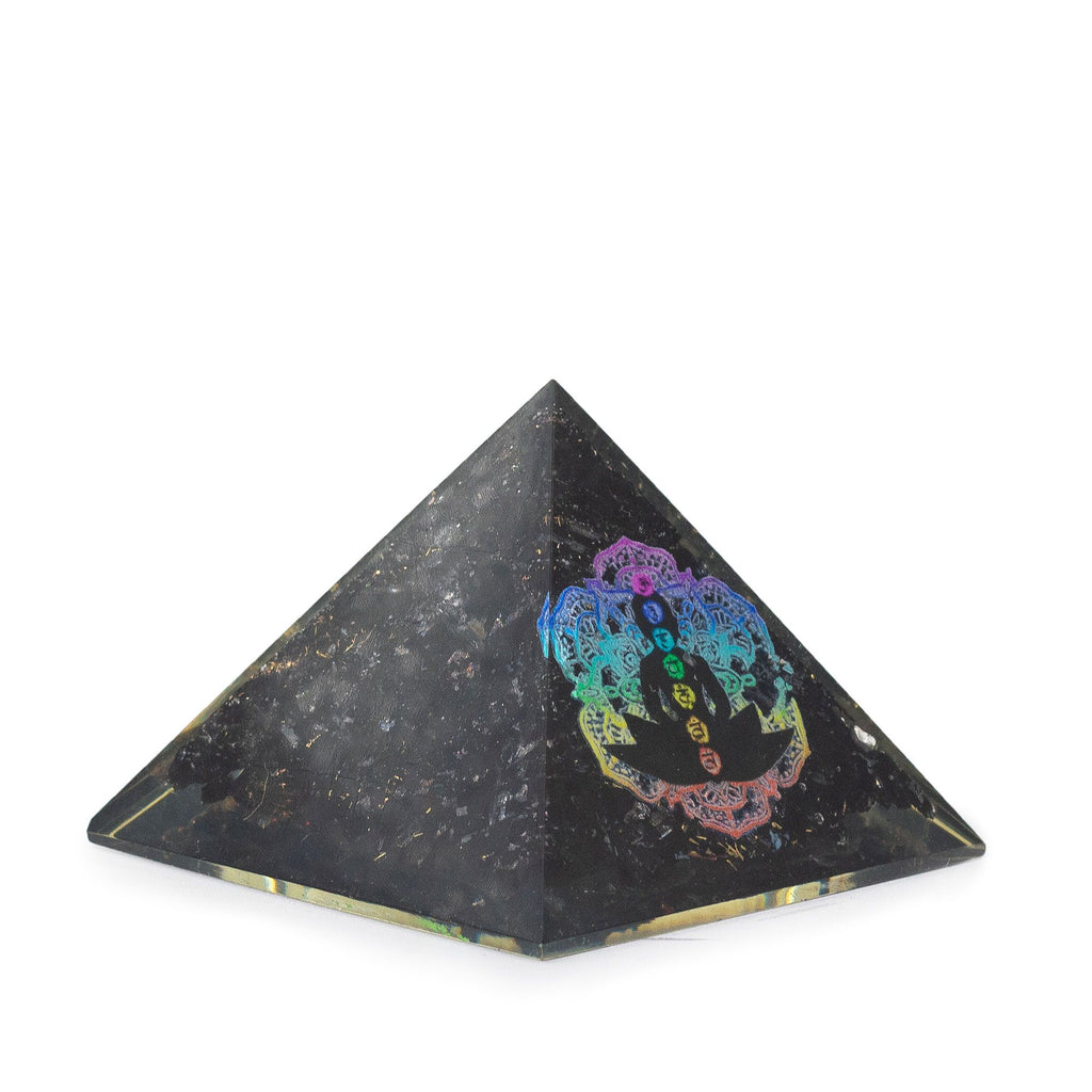 Small Organite Pryamids 5.5x4.5cm - Chakra Buddha - Black Tormaline Chips