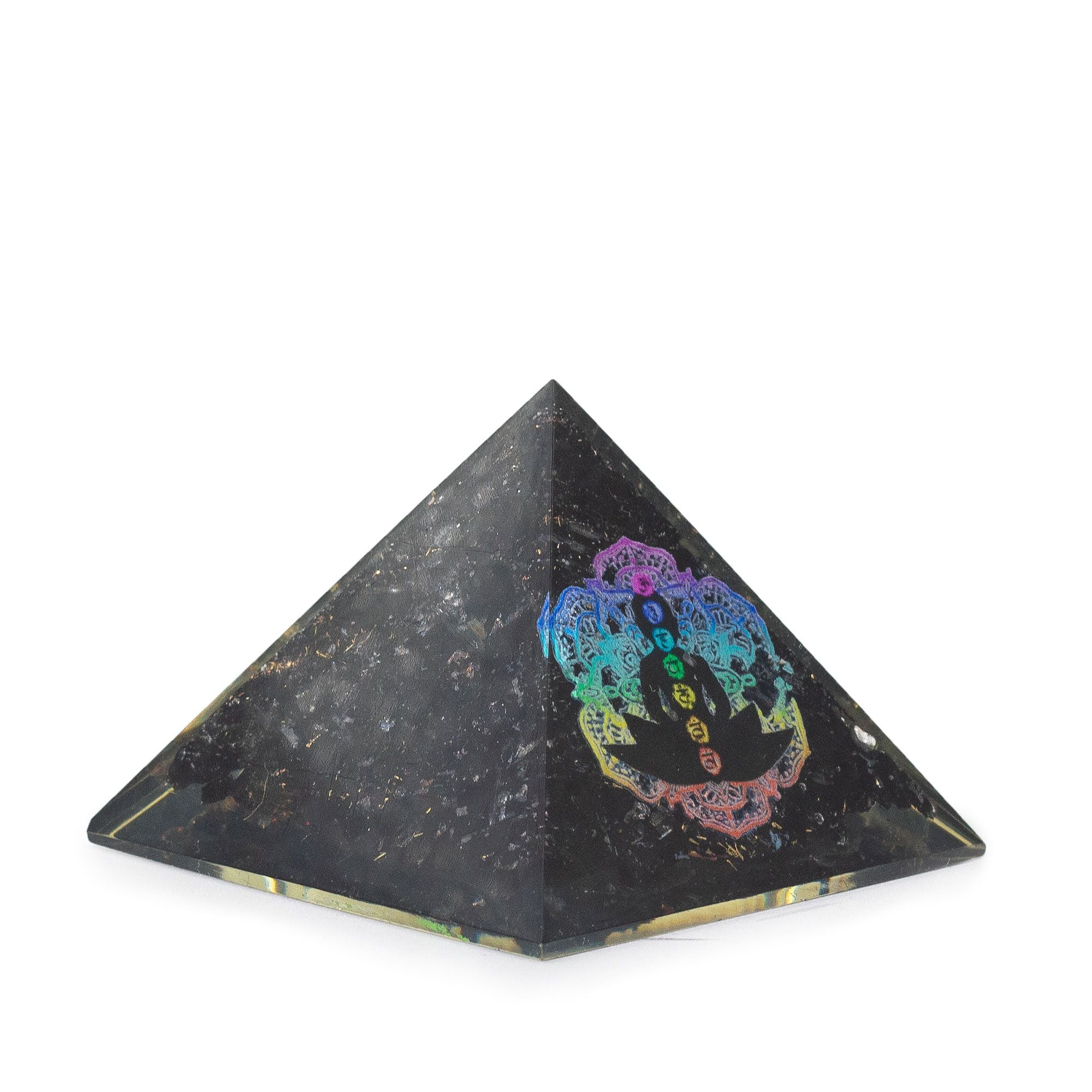 Small Organite Pryamids 5.5x4.5cm - Chakra Buddha - Black Tormaline Chips