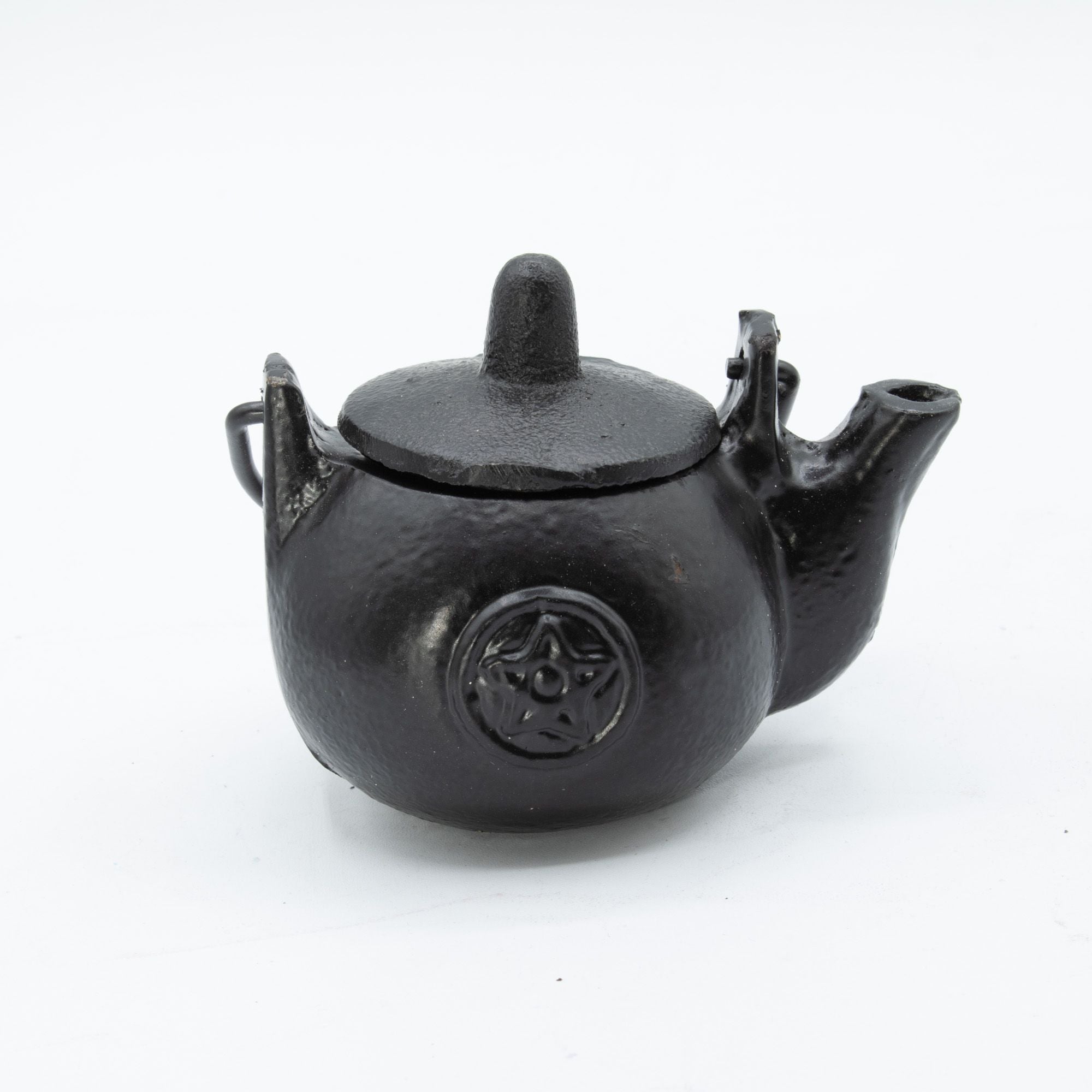 Small Cast Iron Ritual Pot with Pentagon 8x8x10cm
