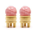 Gemstone Faceted Healing Ball & Stand - Rose Quartz