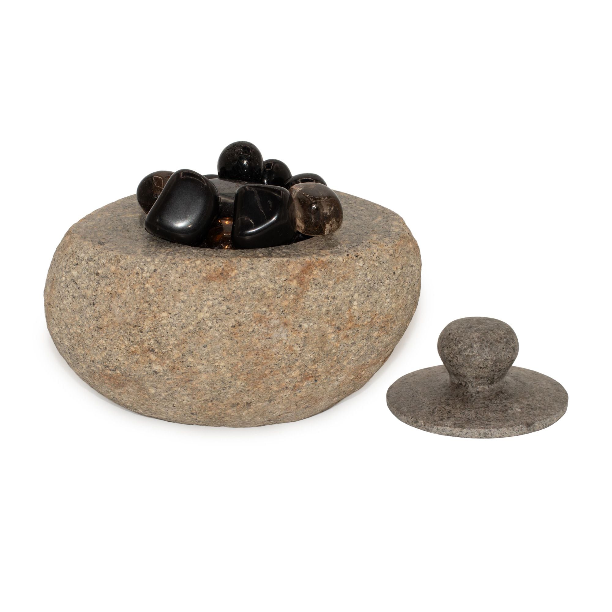 Natural Riverstone Grounding Pot - Large (aprox 15x12cm)