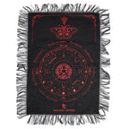 Ancient Witch Pendulum Divination Cloth - Mystic Moth - Black & Blood Red