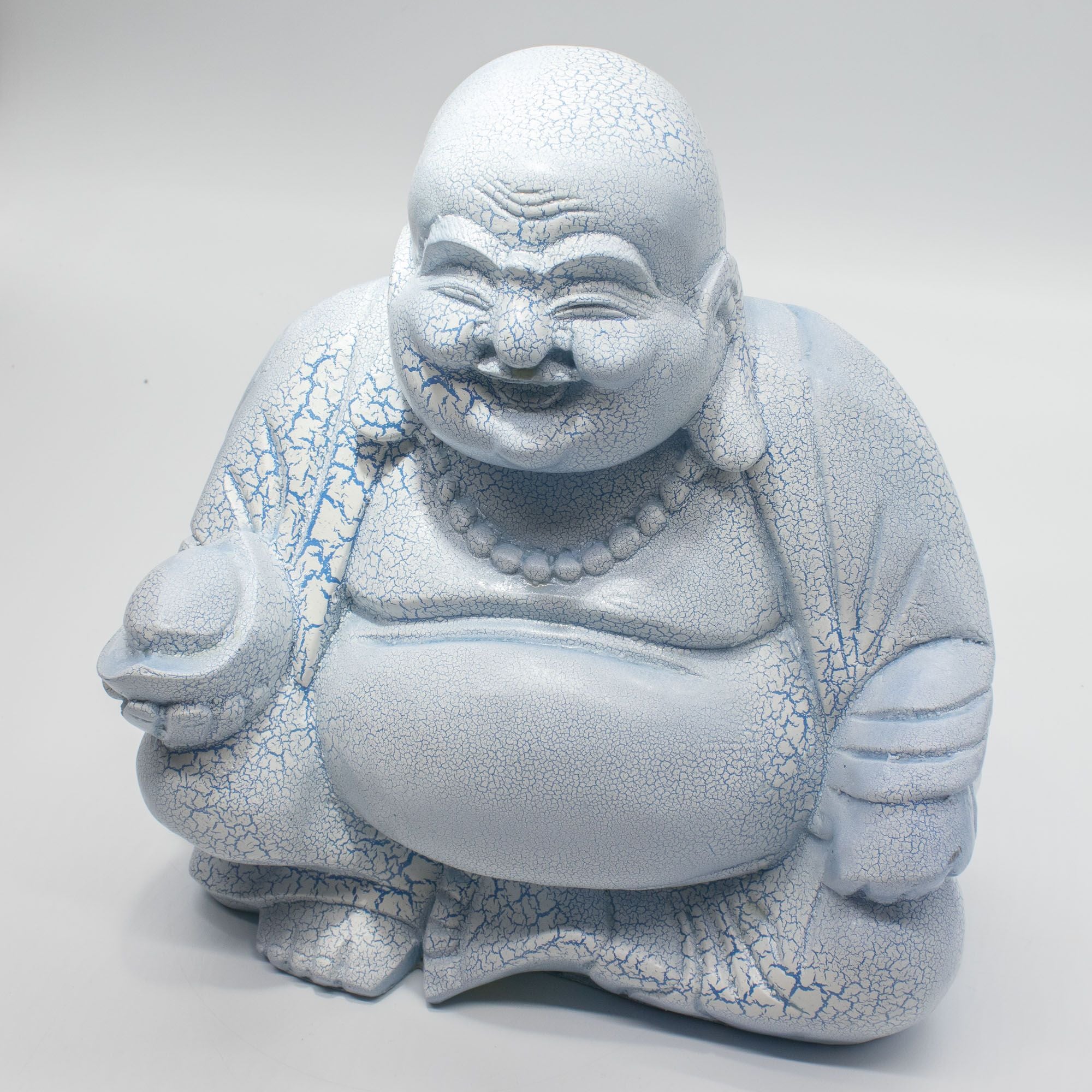 Laughing Buddha Lamp Sky Blue - Round Stand