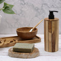 Natural Teakwood Soap Dispenser - Round