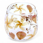 Natural Floral Glass - Straight Candle Holder - Rosa - (8x8cm)