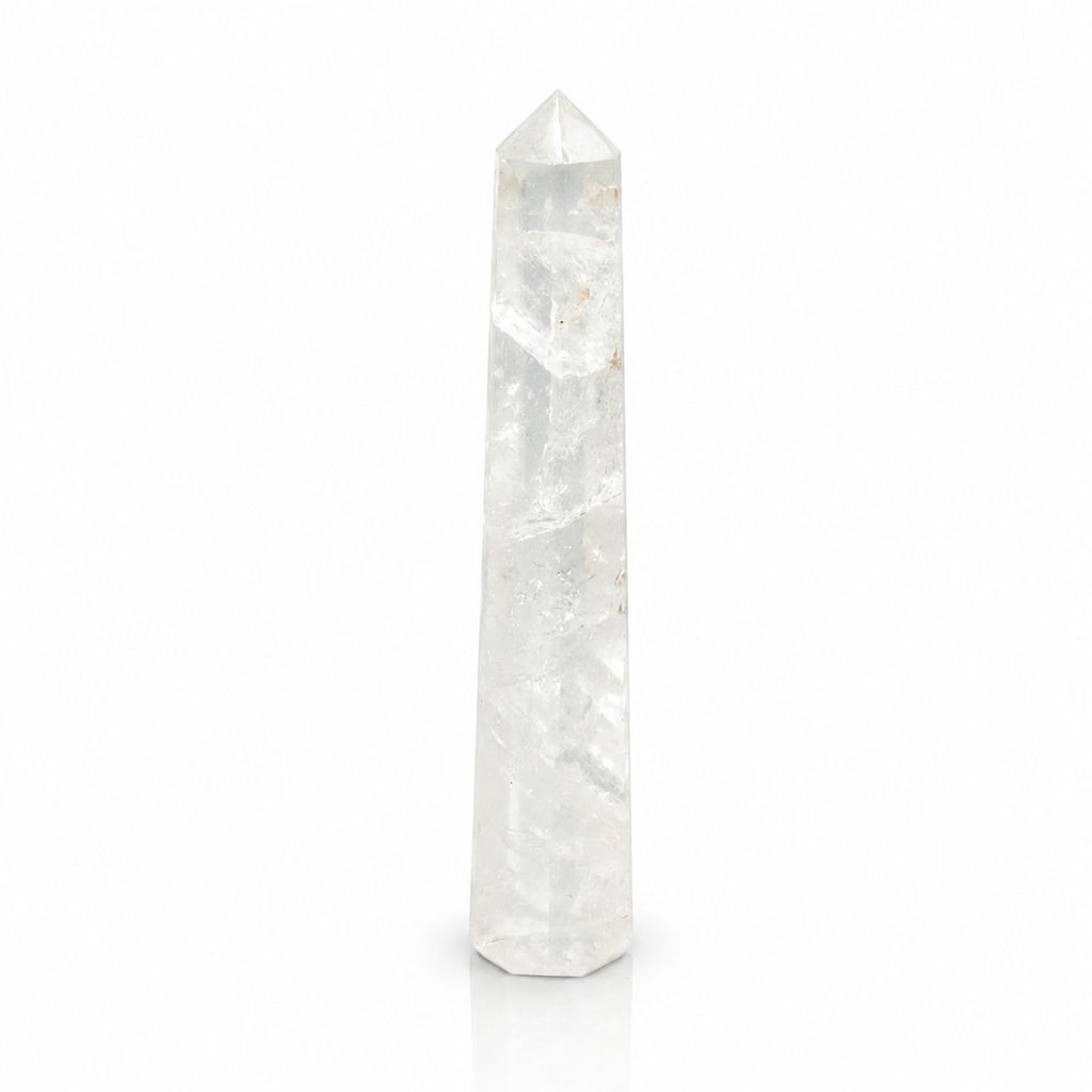 Gemstone Six Face Obelisk Poins approx 17cm - Rock Crystal