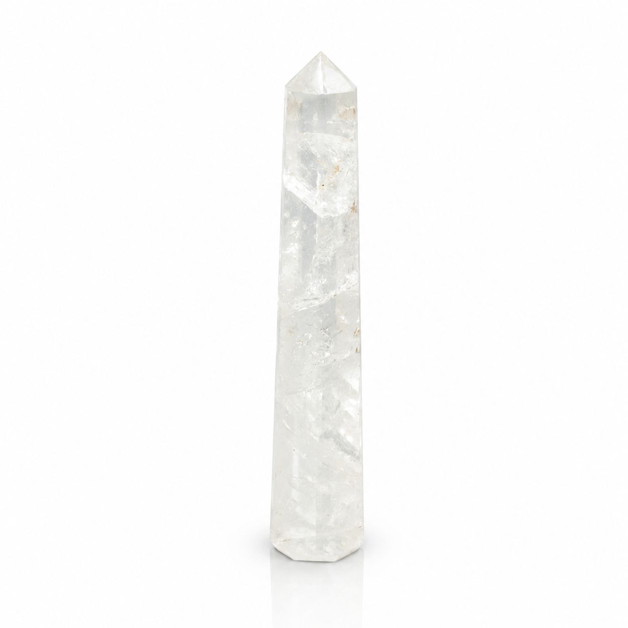 Gemstone Six Face Obelisk Poins approx 17cm - Rock Crystal