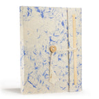 Lokta Mixed Blue Cotton Notebook – Large (21x15cm) – 45 Leaves – Includes Bookmark
