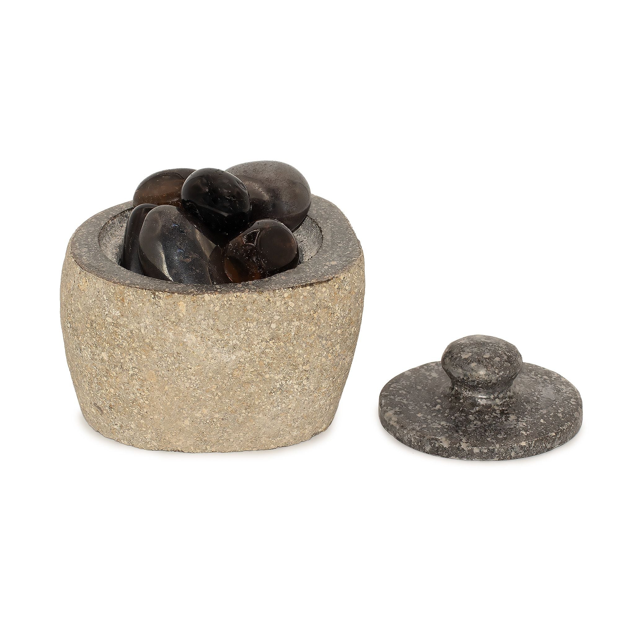 Natural Riverstone Grounding Pot - Small (aprox 9x7cm)