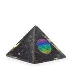 Small Organite Pryamids 5.5x4.5cm - Flower of Life - Black Tormaline Chips