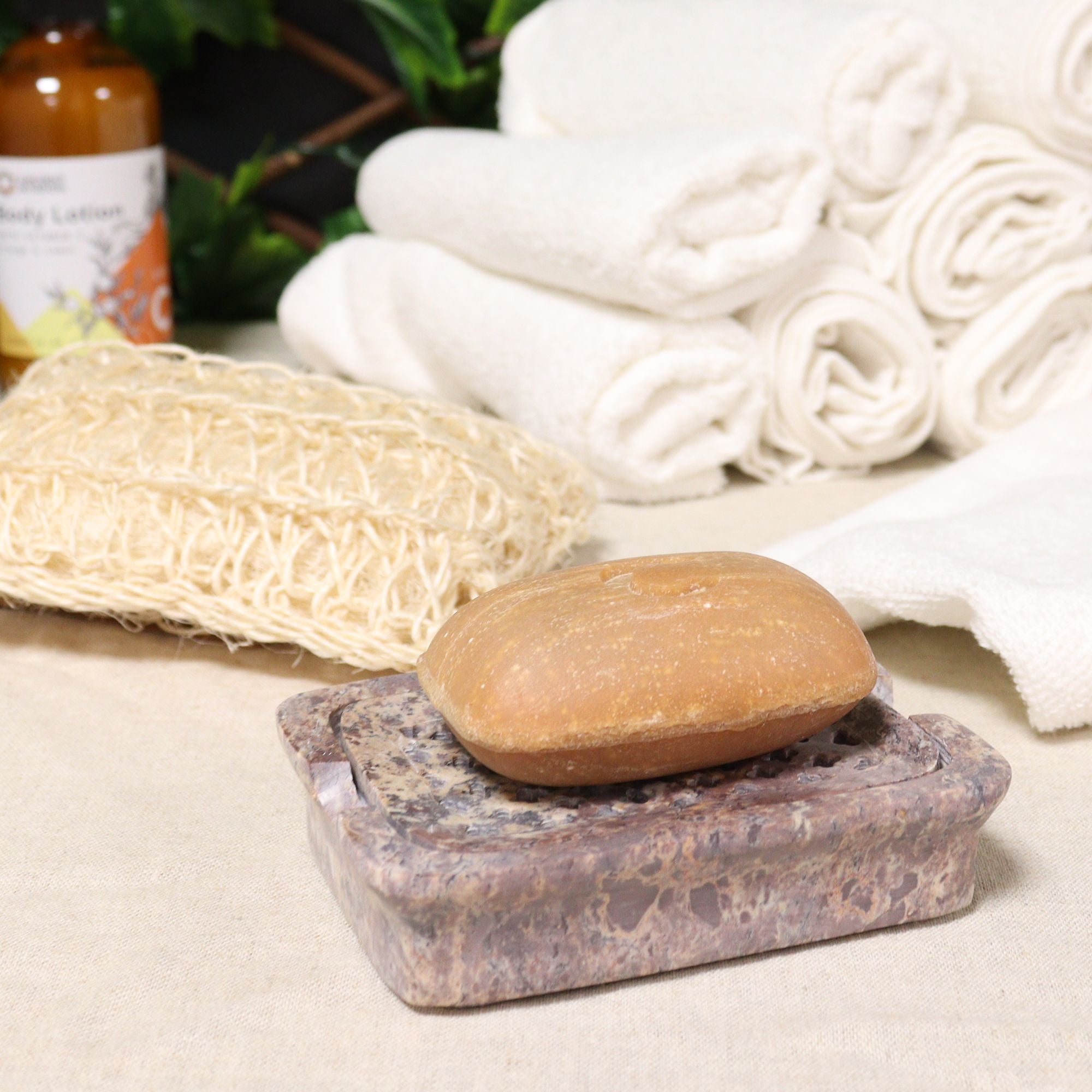 Soapstone Soap Dish & Drainer 11x8cm- Classic Square